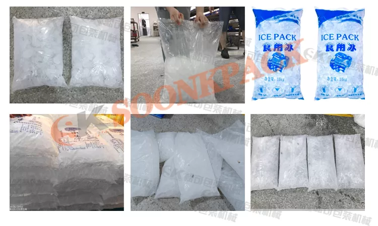 Fully automatic 10kg ice cube tube ice packaging machine